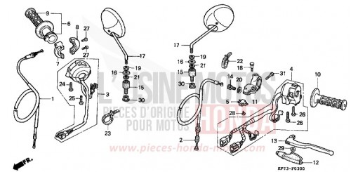 LEVIER DE GUIDON/COMMUTATEUR/ CABLE CLR125W de 1998